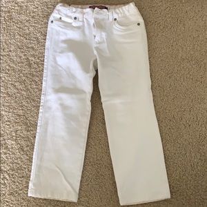 Girls Cropped White Jeans Size 10